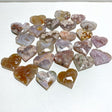 25 Pieces Geode Druzy Sakura Flower Agate Heart - Wholesale Crystals