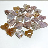 25 Pieces Geode Druzy Sakura Flower Agate Heart - Wholesale Crystals