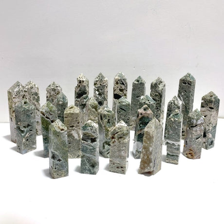 26 Pieces 7th Vein Ocean Jasper Four - Sided Points - Wholesale Crystals