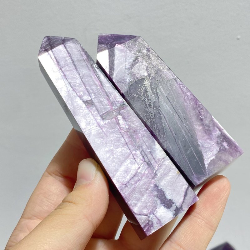 26 Pieces Purple Lepidolite Tower Points - Wholesale Crystals