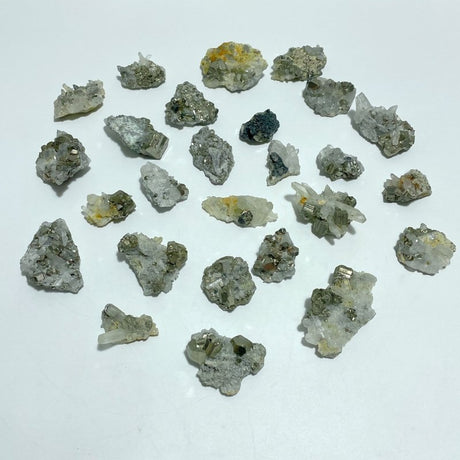 26 Pieces Small Pyrite Mixed Clear Quartz Cluster Specimen For Collection - Wholesale Crystals