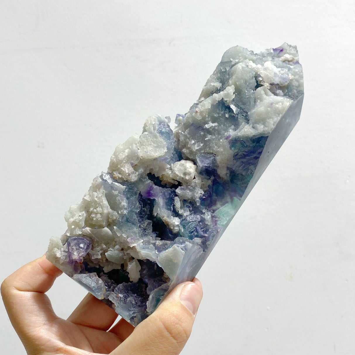 5 Pieces Rainbow Fluorite Raw Side Four-sided Tower Point