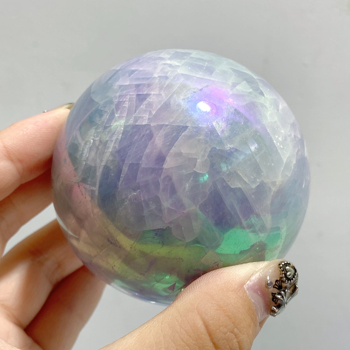 24 Pieces Aura Blue Calcite Spheres