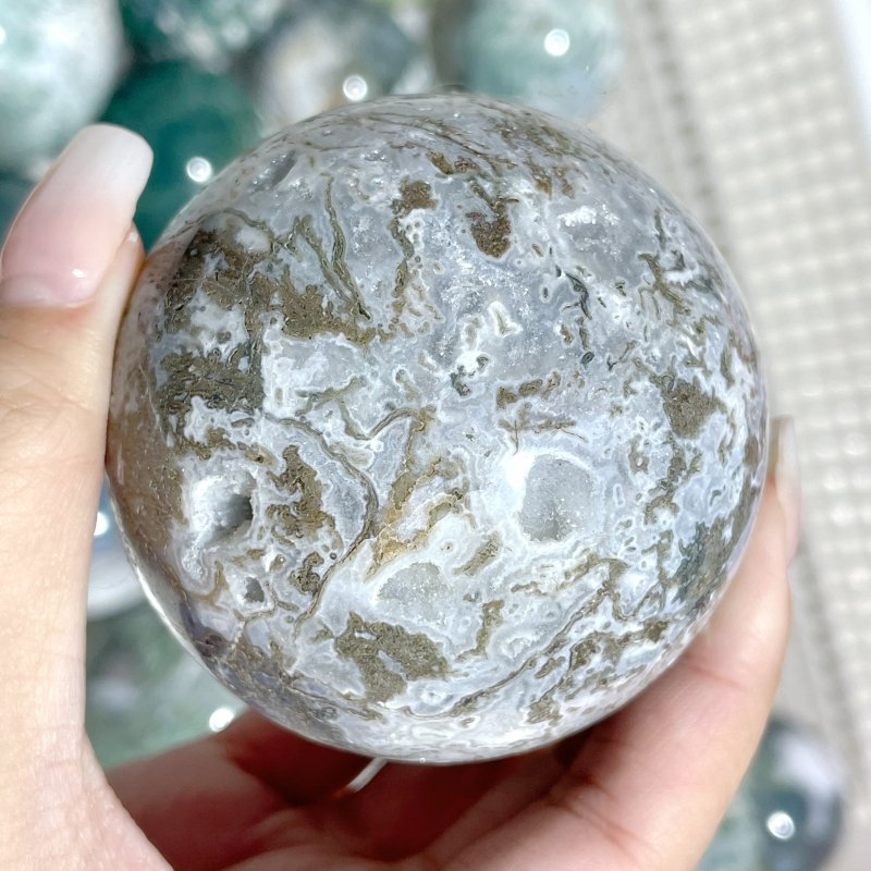 27 Pieces Moss Agate Spheres Ball Closeout - Wholesale Crystals