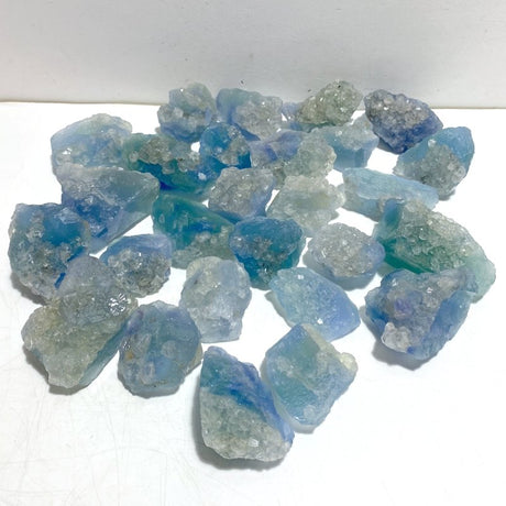 27 Pieces Raw Blue Fluorite Mixed Calcite Specimen For Collection - Wholesale Crystals