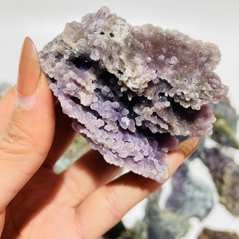 28 Pieces Beautiful Raw Purple Grape Agate Stone Prehnite Stone - Wholesale Crystals