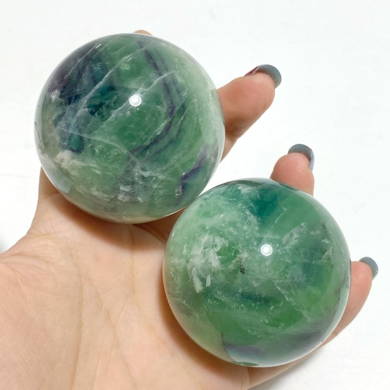 29 Pieces Beautiful Feather Fluorite Sphere Balls - Wholesale Crystals