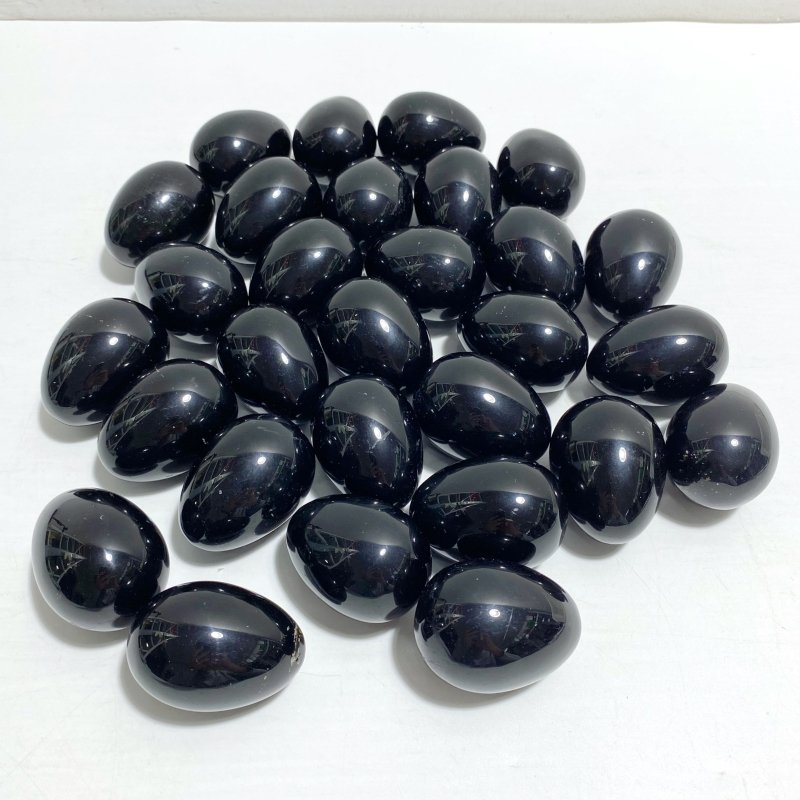 29 Pieces Black Obsidian Eggs - Wholesale Crystals