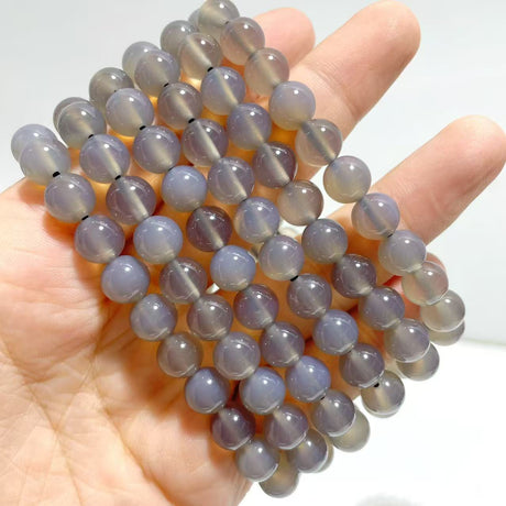 8mm White Agate Grey Agate Bracelets Wholesale