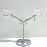 Unique Clear Quartz Heart Wing Carving With Stand