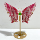 Rhodonite Mixed Quartz Butterfly Wing With Stand Wholesale (No.1-6)