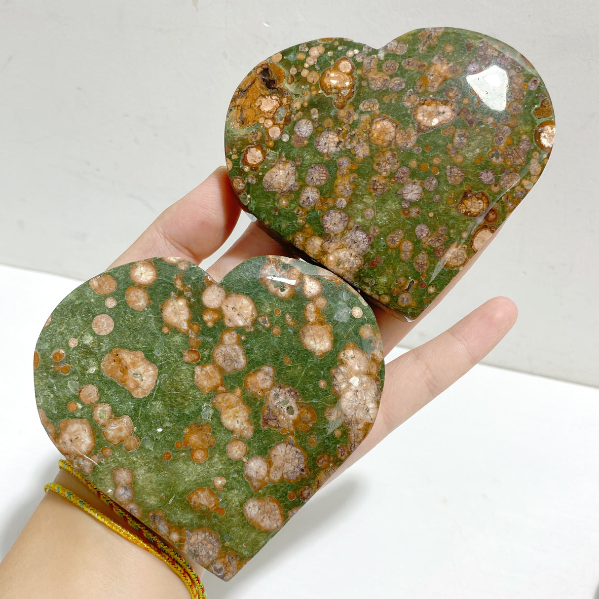 12 Pieces Large Rainforest Jasper Heart #1