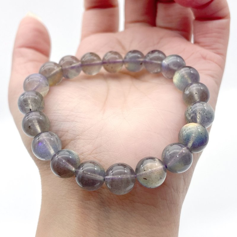 2pcs High Grade Clear Rainbow Labradorite Bracelet (HGUB29) - Wholesale Crystals