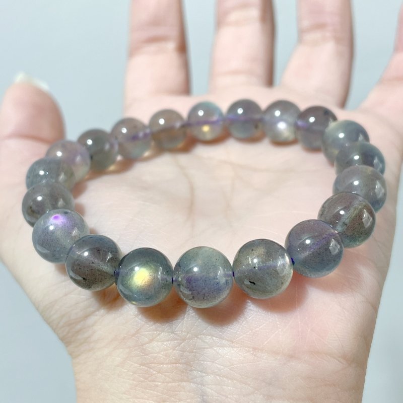 2pcs High Grade Clear Rainbow Labradorite Bracelet (HGUB29) - Wholesale Crystals