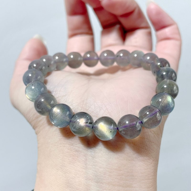 2pcs High Grade Clear Rainbow Labradorite Bracelet (HGUB29) - Wholesale Crystals