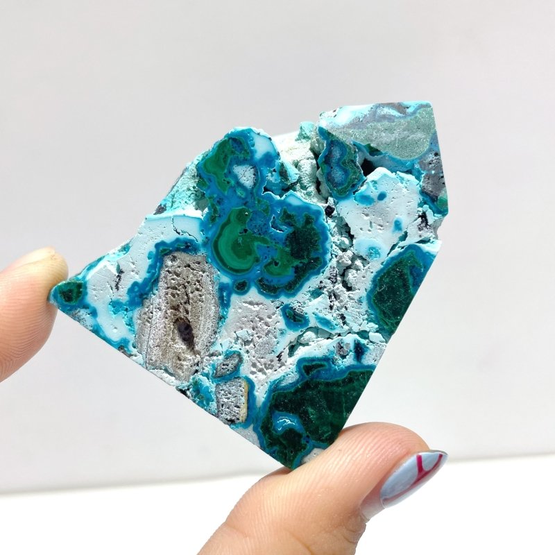 3 - 6CM Small Chrysocolla Mixed Malachite Raw Side Point Tower Wholesale - Wholesale Crystals