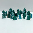 3 - 6CM Small Chrysocolla Mixed Malachite Raw Side Point Tower Wholesale - Wholesale Crystals