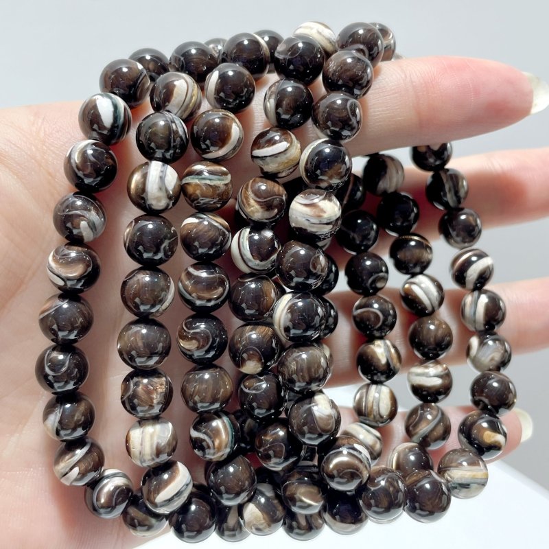 3 Colors Mother of Pearl Mop Shell Round Shells Bracelet Wholesale - Wholesale Crystals