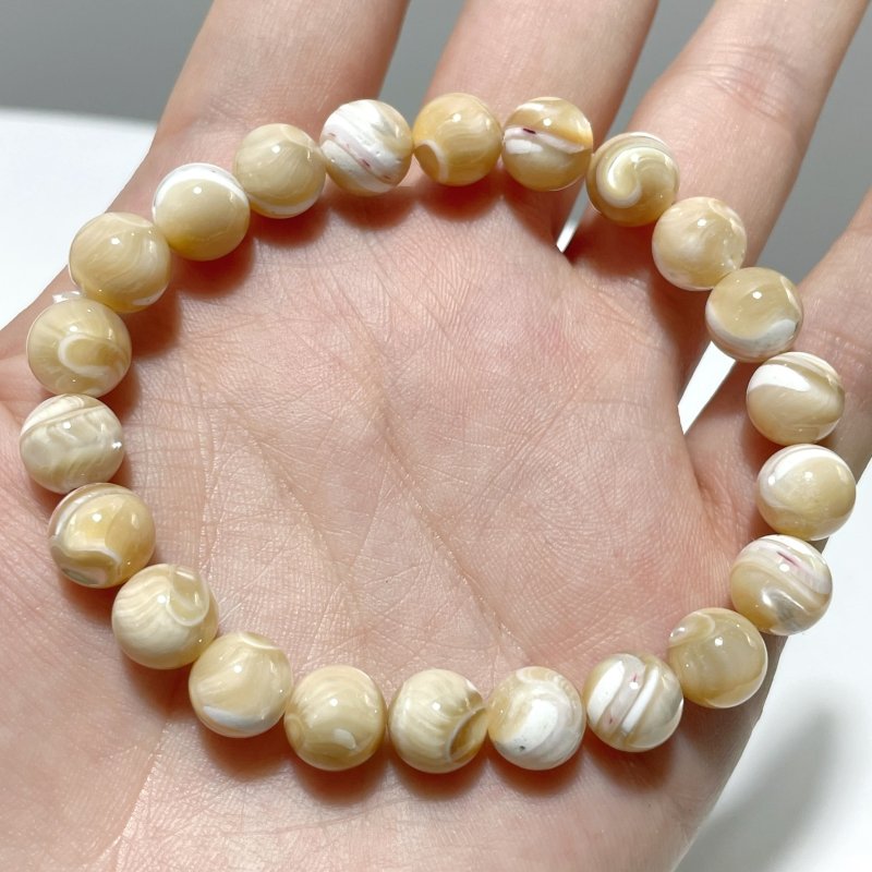 3 Colors Mother of Pearl Mop Shell Round Shells Bracelet Wholesale - Wholesale Crystals