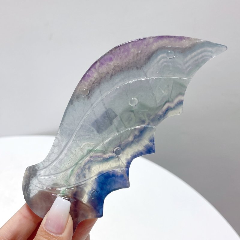 3 Pairs Beautiful Flying Dragon Wing With Stand Rainbow Fluorite - Wholesale Crystals