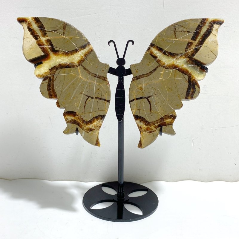 3 Pairs Septarian Butterfly Wing Carving With Stand 6 -Wholesale Crystals