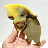 3 Pairs Septarium Butterfly Wing Carving With Stand 1 - Wholesale Crystals