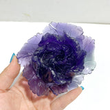 3 Pieces Beautiful Purple Fluorite Flower Carving 5 - Wholesale Crystals