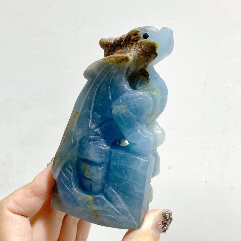 3 Pieces Blue Onyx Flying Dragon Castle Carving(Defect) -Wholesale Crystals