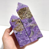 3 Pieces Charoite Four - sided Tower Point - Wholesale Crystals