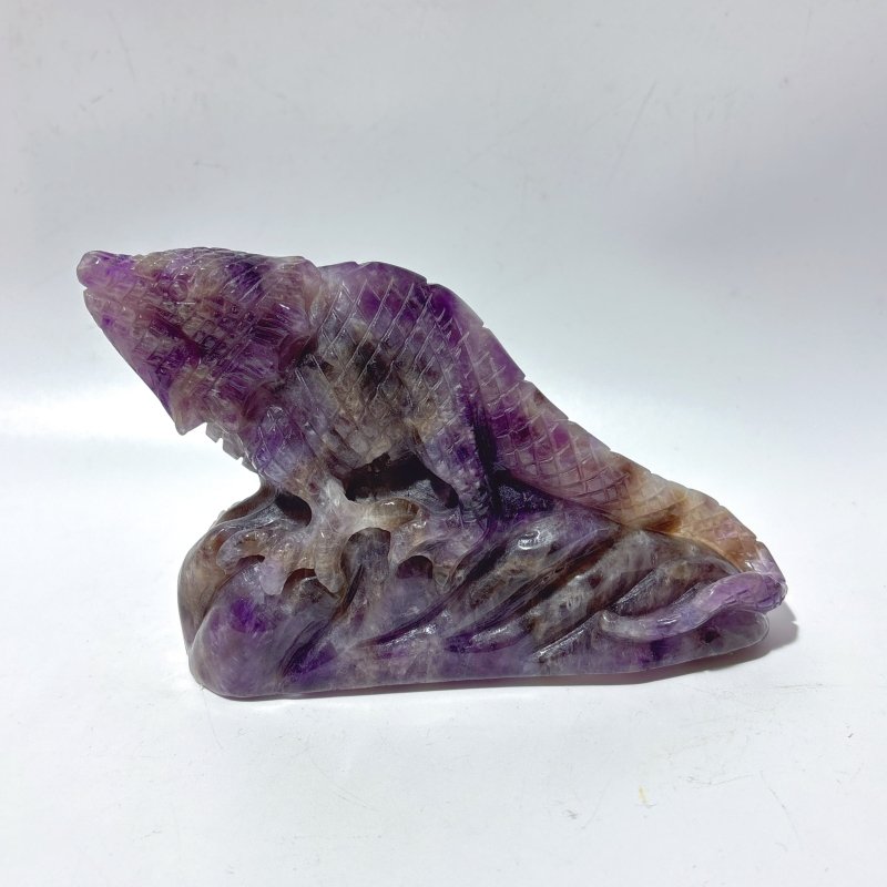 3 Pieces Chevron Amethyst Lizard Carving -Wholesale Crystals