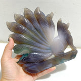 3 Pieces Geode Agate Druzy Nine-tailed Fox Carving (Defective) -Wholesale Crystals