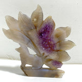 3 Pieces Geode Agate Druzy Nine-tailed Fox Carving (Defective) -Wholesale Crystals