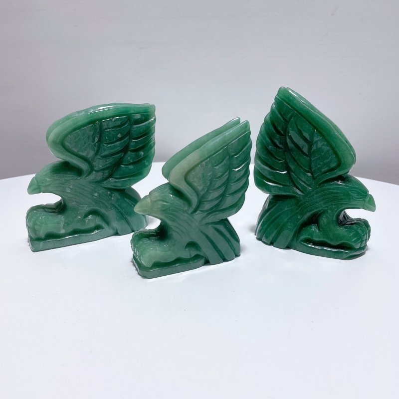 3 Pieces Green Aventurine Eagle Carving - Wholesale Crystals