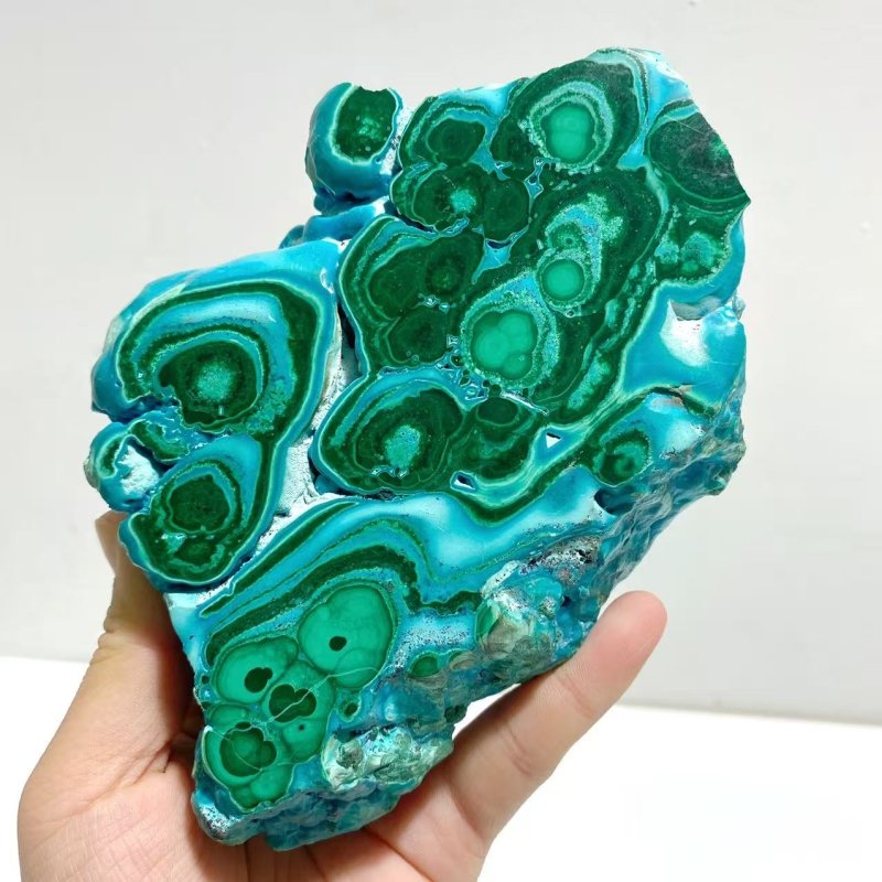3 Pieces High Quality Beautiful Chrysocolla Mixed Malachite Slab Specimen 1 - Wholesale Crystals