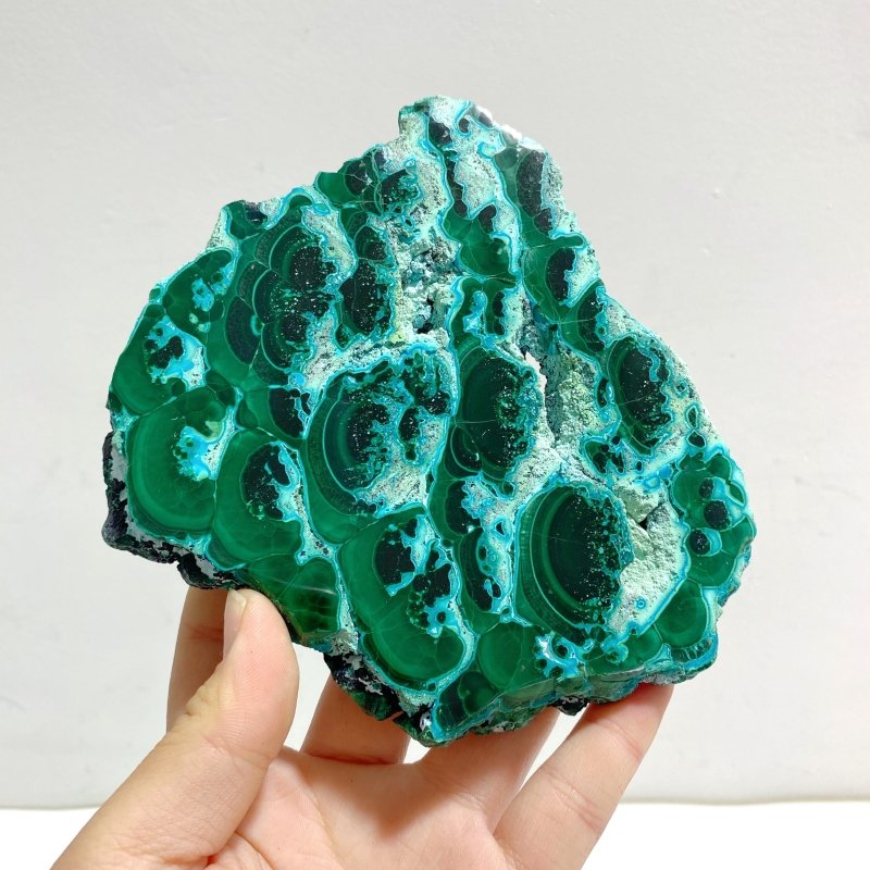 3 Pieces High Quality Beautiful Chrysocolla Mixed Malachite Slab Specimen 10 - Wholesale Crystals