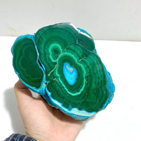 3 Pieces High Quality Chrysocolla Mixed Malachite Slab Specimen 11 - Wholesale Crystals