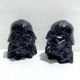 3 Pieces Large Black Obsidian Darth Vader Carving (Defects) -Wholesale Crystals