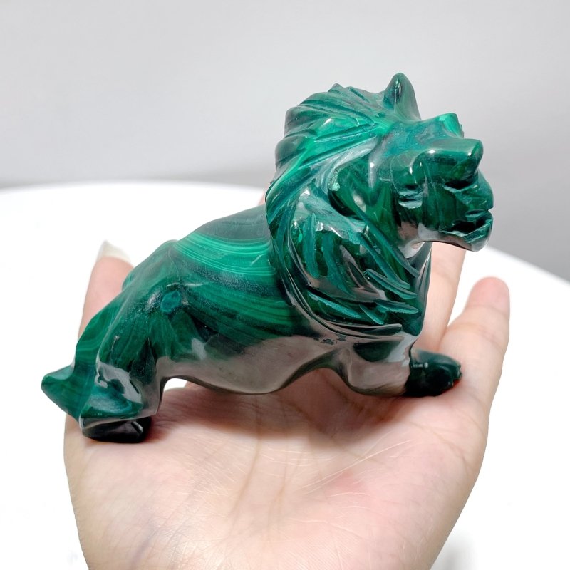 3 Pieces Malachite Lion Carving - Wholesale Crystals