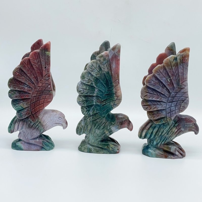 3 Pieces Ocean Jasper Eagle Carving -Wholesale Crystals
