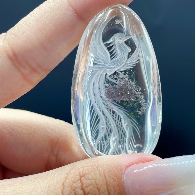 3 Pieces Phoenix Garden Quartz Inner Scene Carving - Wholesale Crystals