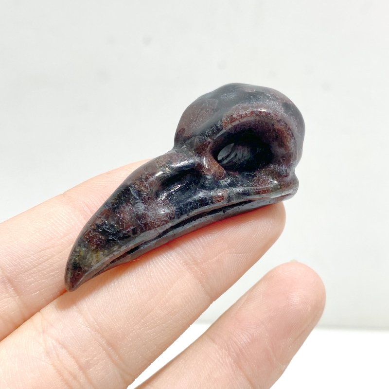 3 Types 5cm Crow Skull Carving Wholesale Garnet Black Obsidian -Wholesale Crystals