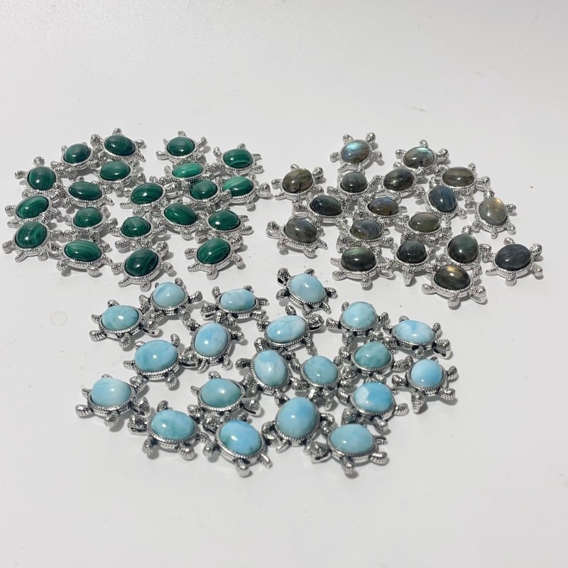 3 Types Cute Turtle Pendant Wholesale Larimar Labradorite - Wholesale Crystals