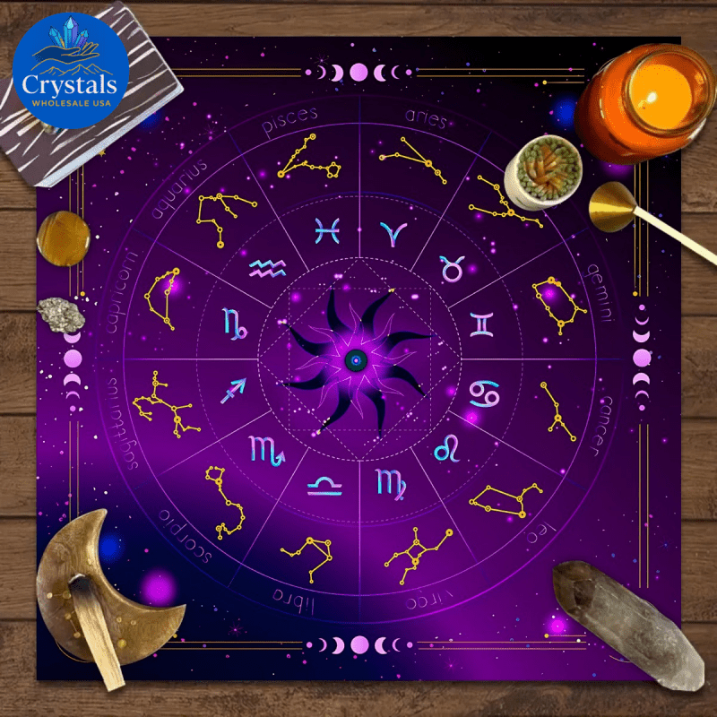 3 Zodiac Starry Sky Tarot Tablecloth - Wholesale Crystals