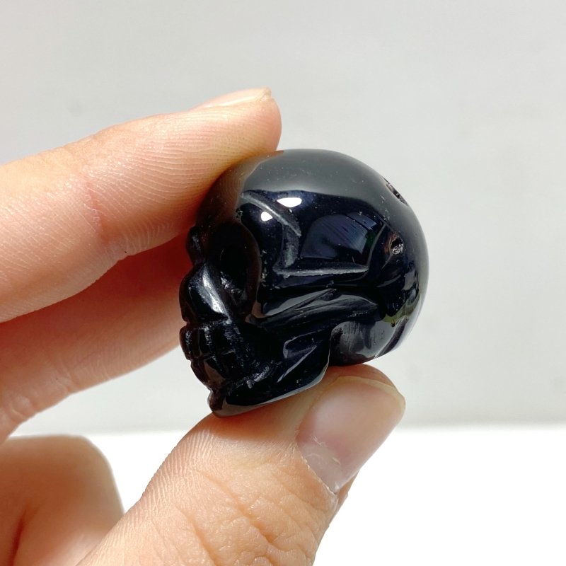 30 Pieces Black Agate Skull Carving - Wholesale Crystals