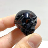 30 Pieces Black Agate Skull Carving - Wholesale Crystals