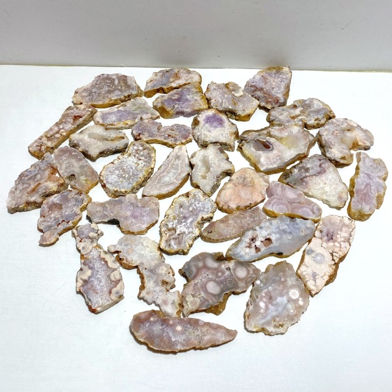 33 Pieces Sakura Flower Agate Slab - Wholesale Crystals