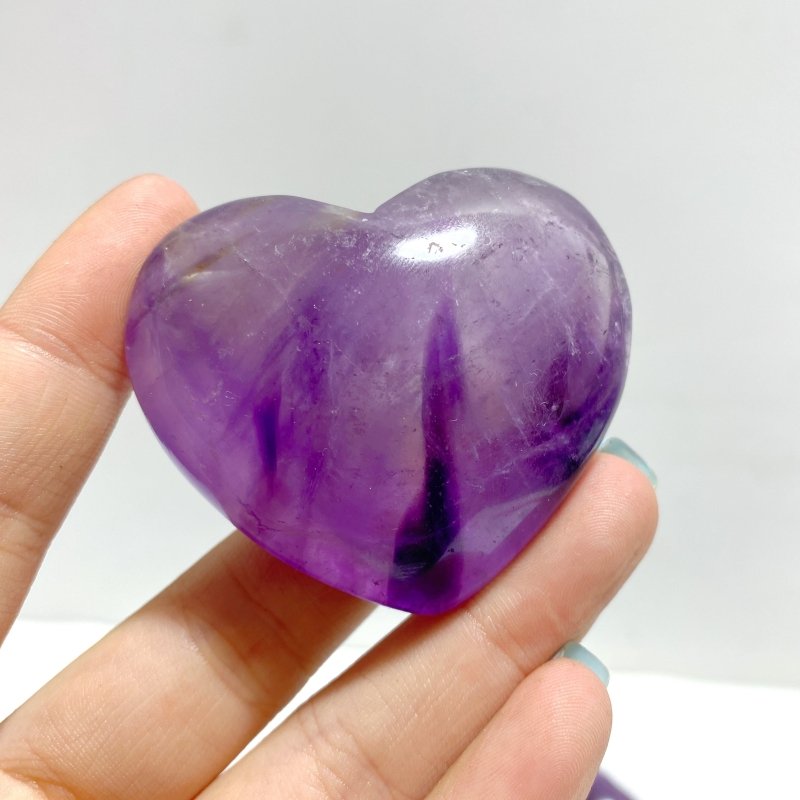 38 Pieces Small Amethyst Heart - Wholesale Crystals