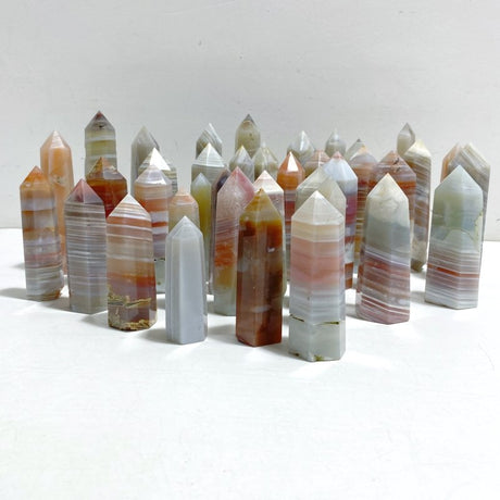 38 Pieces Stripe Agate Tower Points -Wholesale Crystals
