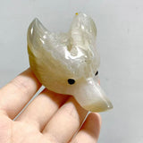 19 Pieces Geode Druzy Agate Fox Head Carving