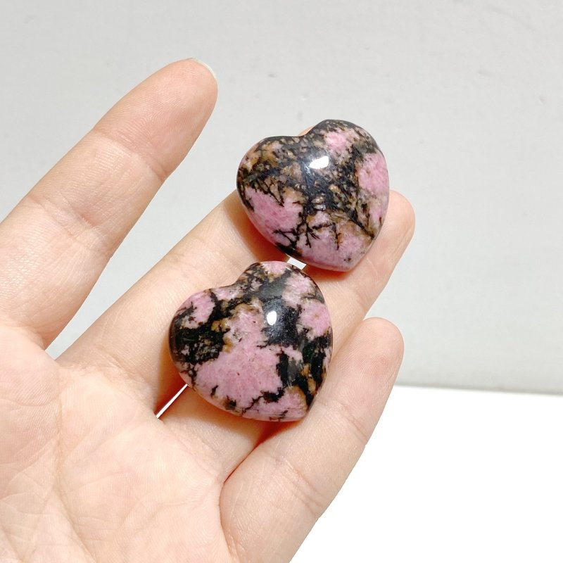 3CM Rhodonite Heart Wholesale - Wholesale Crystals